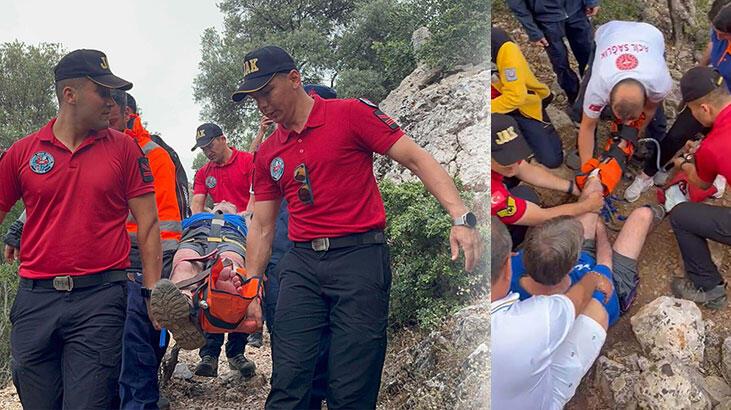Doğa yürüyüşünde ayak bileği kırılan ABD’li turisti, 2 saat sedyeyle taşıdılar