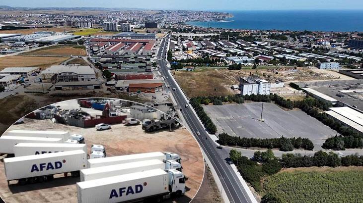 AFAD Silivri’de oluşturulan merkeze konteyner depolamaya başladı
