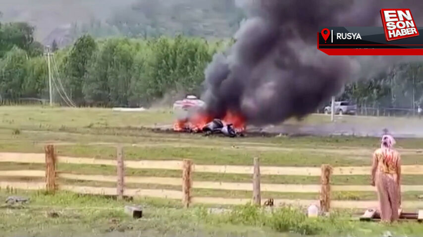 Rusya’da turistleri taşıyan helikopter elektrik kablolarına takıldı