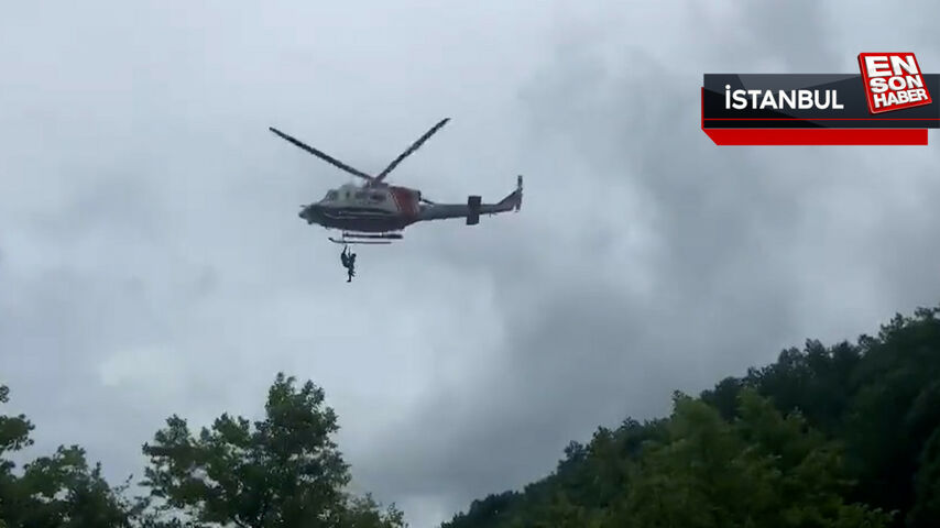 Şile’de yoğun yağış sonrasında oluşan selde mahsur kalan iki kişi kurtarıldı