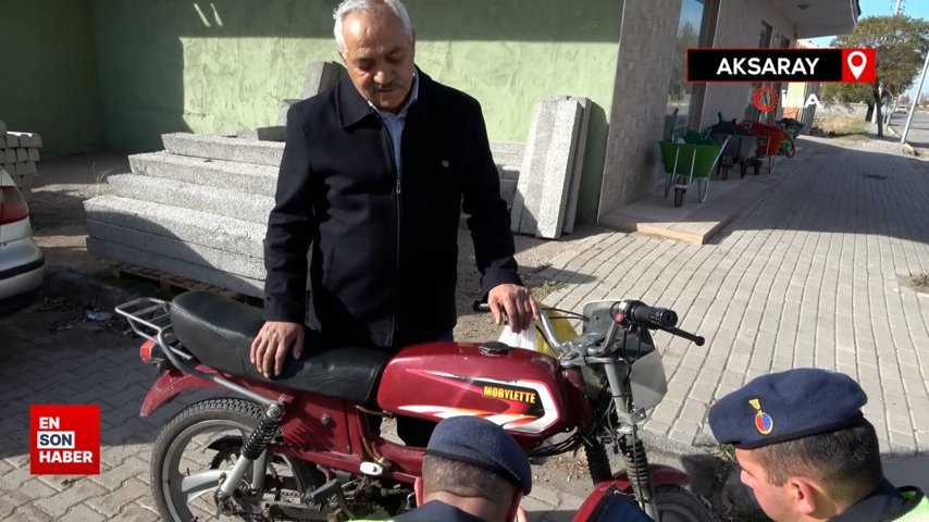 Aksaray’da ehliyetsiz, plakasız ve kasksız yakalanan motosiklet sürücüsünün isteği şaşırttı