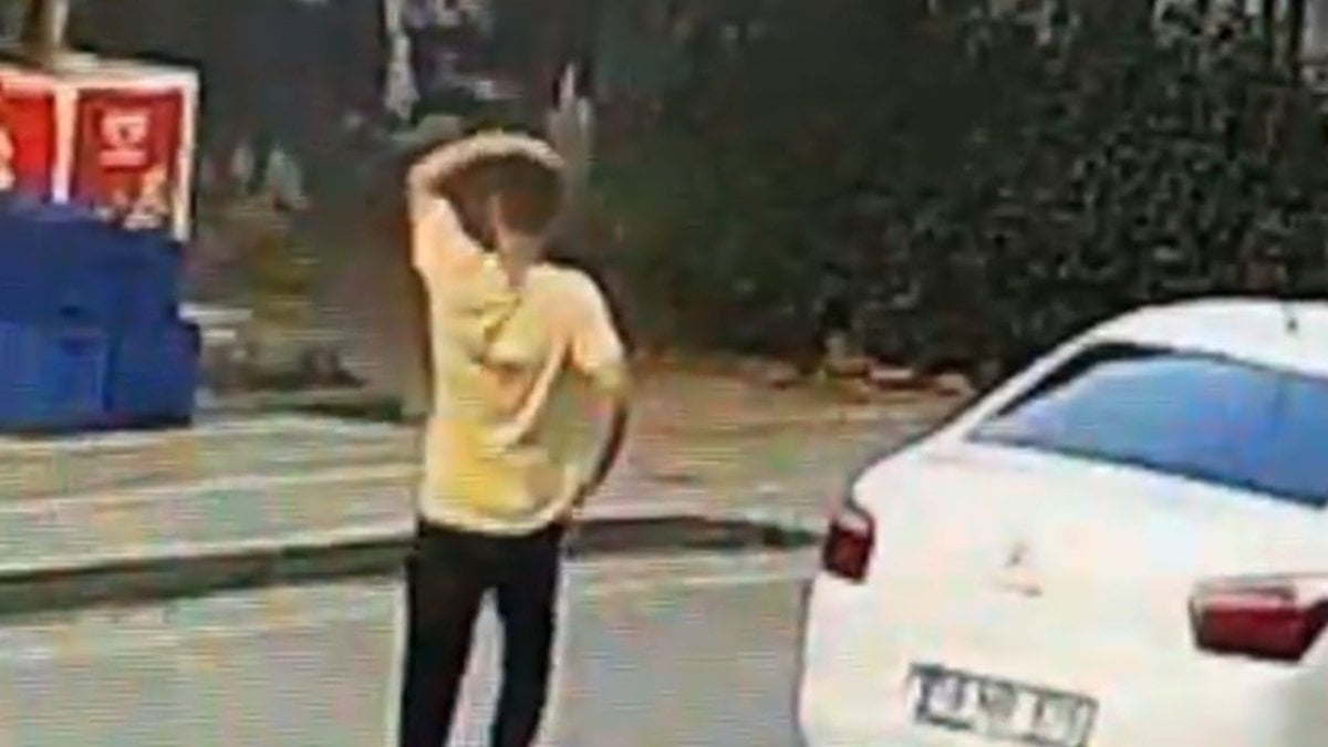 Bursa’da otomobili çalınan sürücü çaresizce aracın arkasından koştu