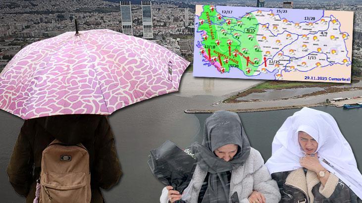 Meteoroloji yeni haritayı paylaştı! 8 ilde alarm verildi, İzmir’de birçok nokta sular altında kaldı